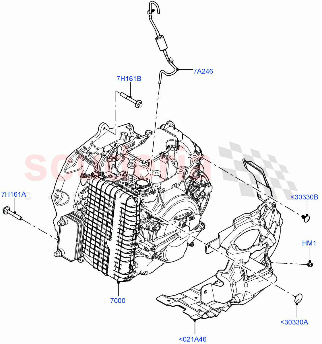 Auto Trans Assy & Speedometer Drive (2.0L AJ21D4 Diesel Mid, 9 Speed Auto Trans 9HP50, Itatiaia (Brazil)) of Land Rover Land Rover Range Rover Evoque (2019+) [1.5 I3 Turbo Petrol AJ20P3]