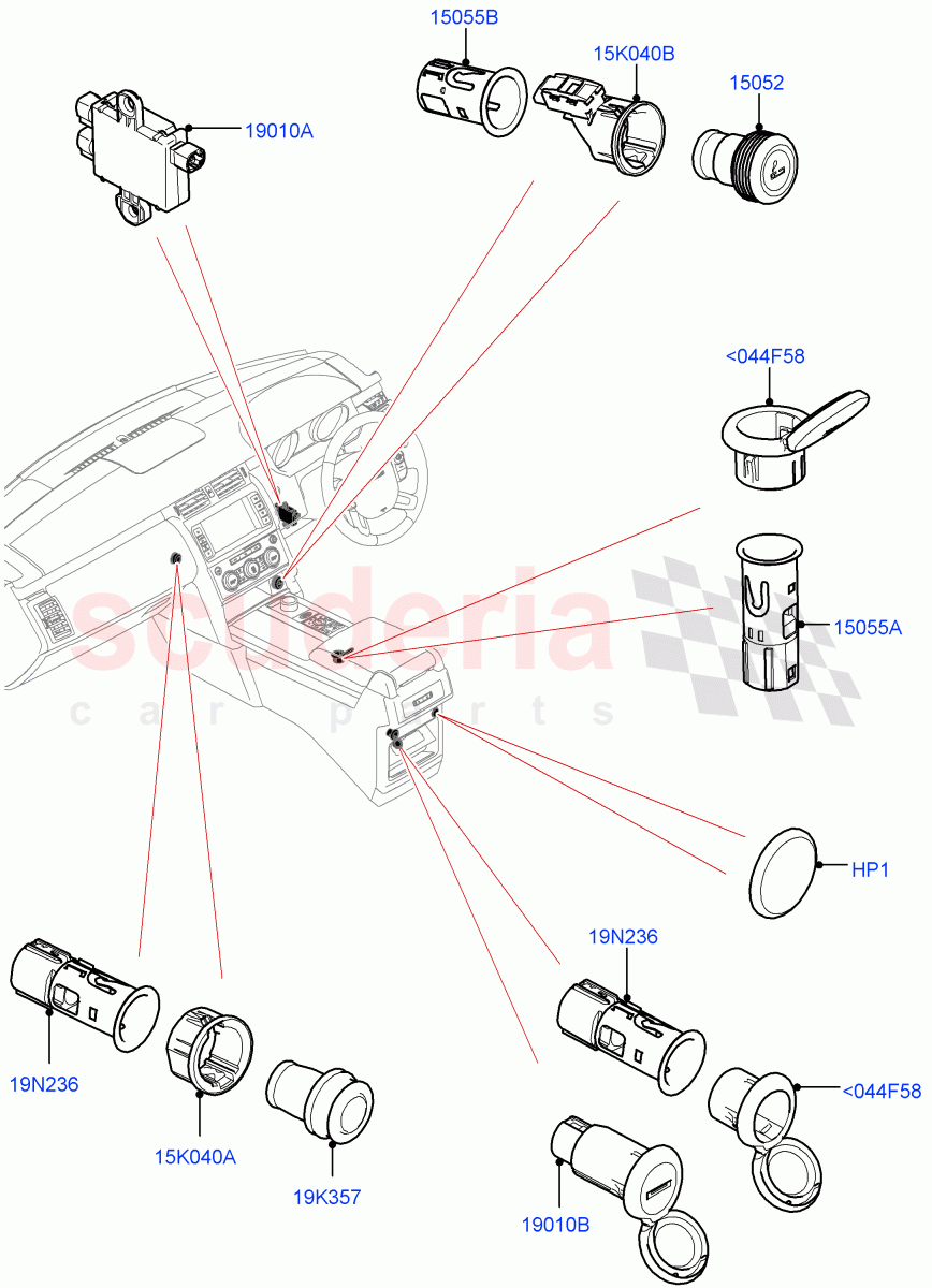 Instrument Panel Related Parts (Nitra Plant Build) ((V) FROMK2000001, (V) TOL2999999) of Land Rover Land Rover Discovery 5 (2017+) [3.0 DOHC GDI SC V6 Petrol]
