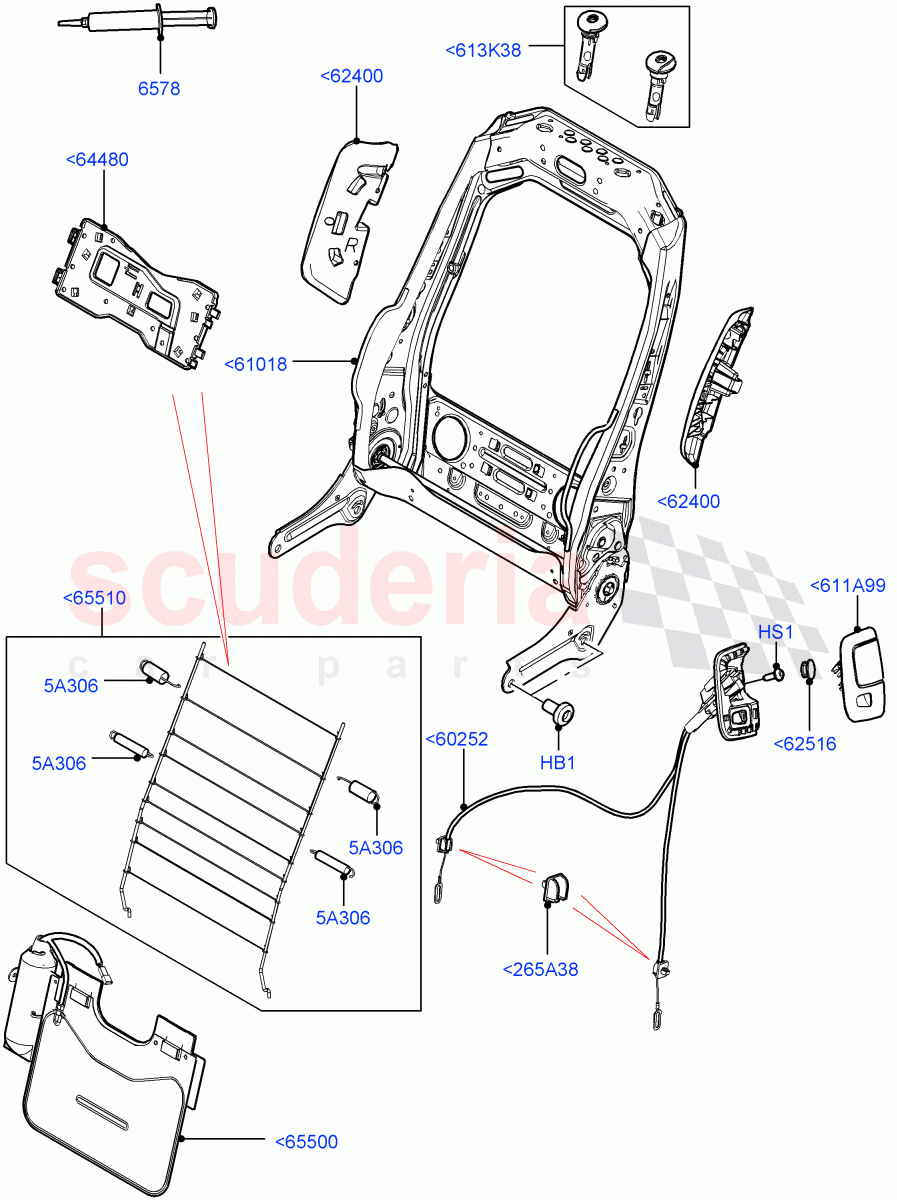 Front Seat Back (3 Door, Halewood (UK), Seat - Standard) of Land Rover Land Rover Range Rover Evoque (2012-2018) [2.2 Single Turbo Diesel]