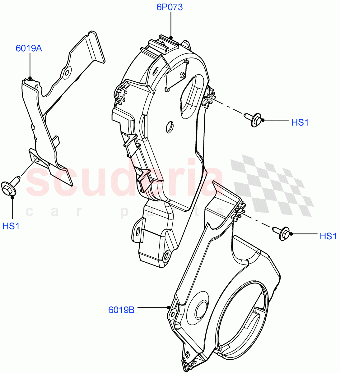 Timing Gear Covers (2.2L CR DI 16V Diesel, 2.2L DOHC EFI TC DW12) of Land Rover Land Rover Discovery Sport (2015+) [2.2 Single Turbo Diesel]
