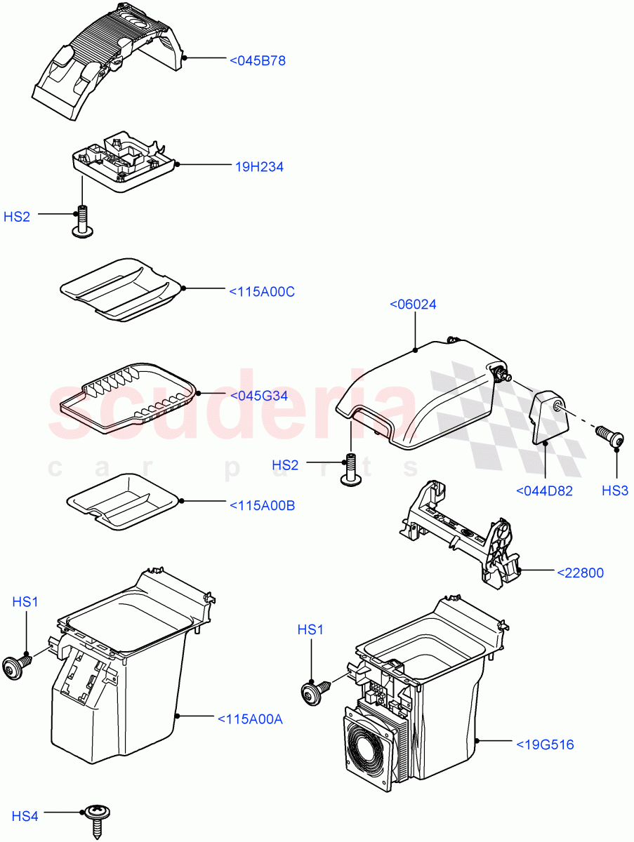 Console - Floor (For Stowage Boxes And Lids) ((V) TO9A999999) of Land Rover Land Rover Range Rover Sport (2005-2009) [2.7 Diesel V6]
