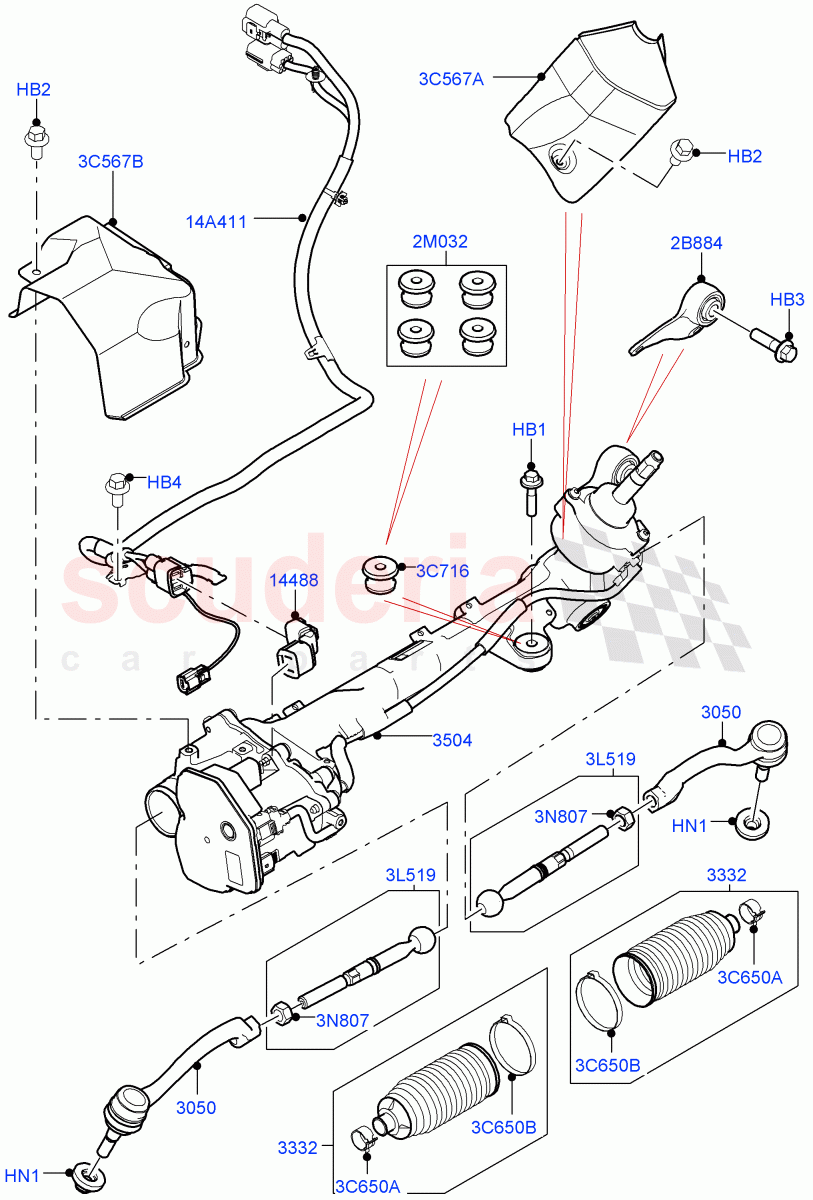 Steering Gear ((V) TOLA999999) of Land Rover Land Rover Range Rover Velar (2017+) [2.0 Turbo Petrol AJ200P]