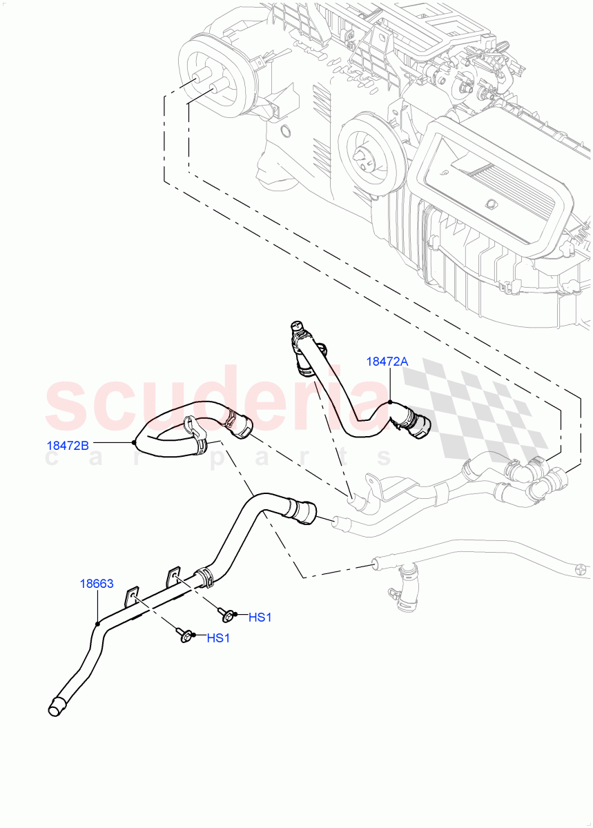 Heater Hoses (Front) (3.0 V6 Diesel, With Ptc Heater, With Fresh Air Heater, Less Heater) of Land Rover Land Rover Range Rover Sport (2014+) [5.0 OHC SGDI SC V8 Petrol]