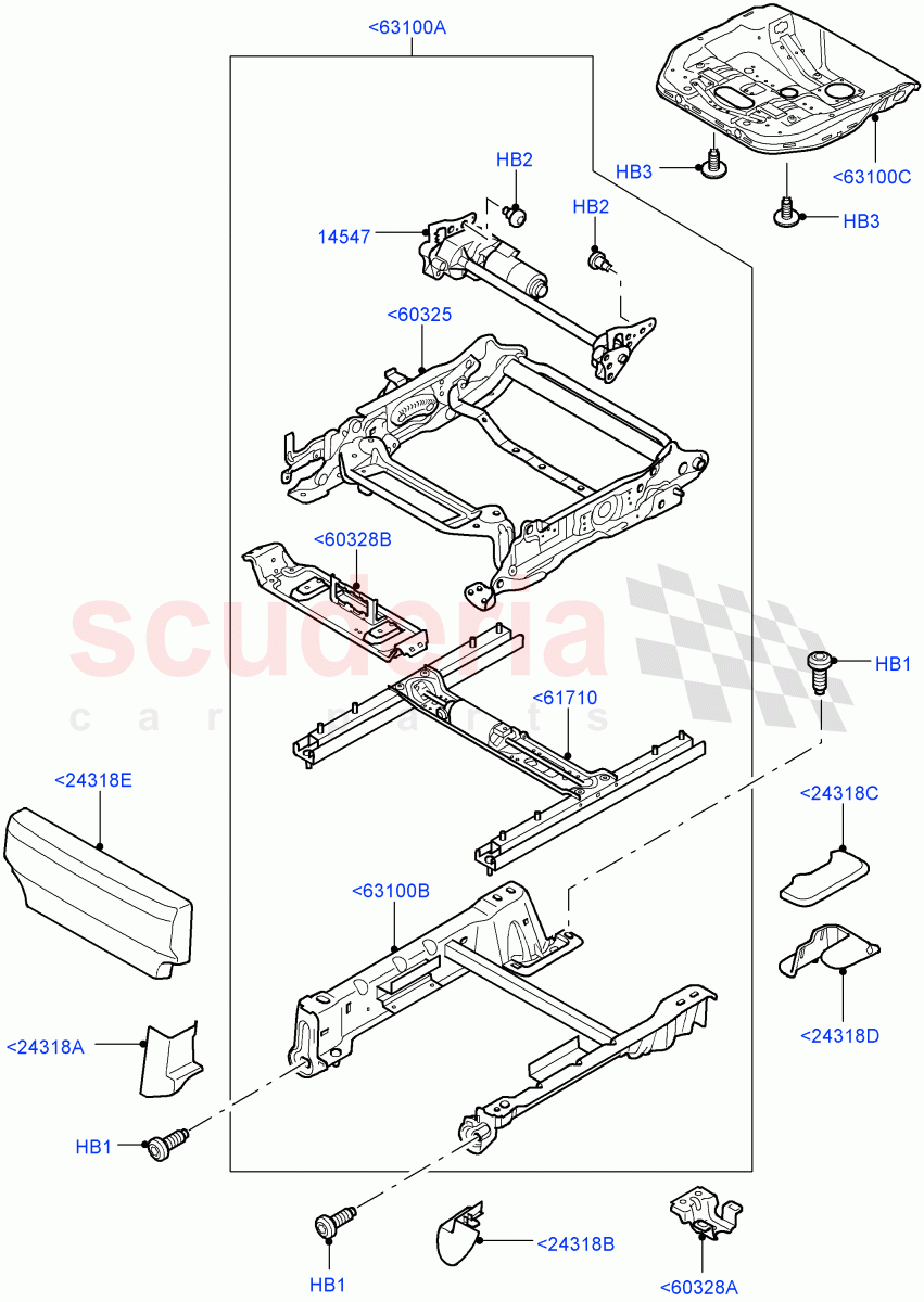 Front Seat Base (Electric Front Seat Adj Drv Memory) ((V) TO9A999999) of Land Rover Land Rover Range Rover Sport (2005-2009) [4.2 Petrol V8 Supercharged]