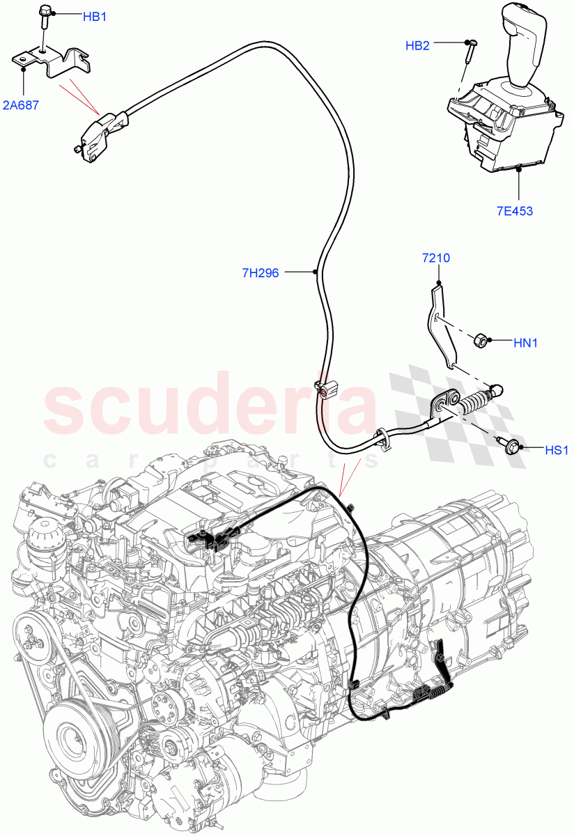 Gear Change-Automatic Transmission (2.0L I4 High DOHC AJ200 Petrol, 8 Speed Auto Trans ZF 8HP45) ((V) FROMJA000001) of Land Rover Land Rover Range Rover Sport (2014+) [3.0 I6 Turbo Diesel AJ20D6]