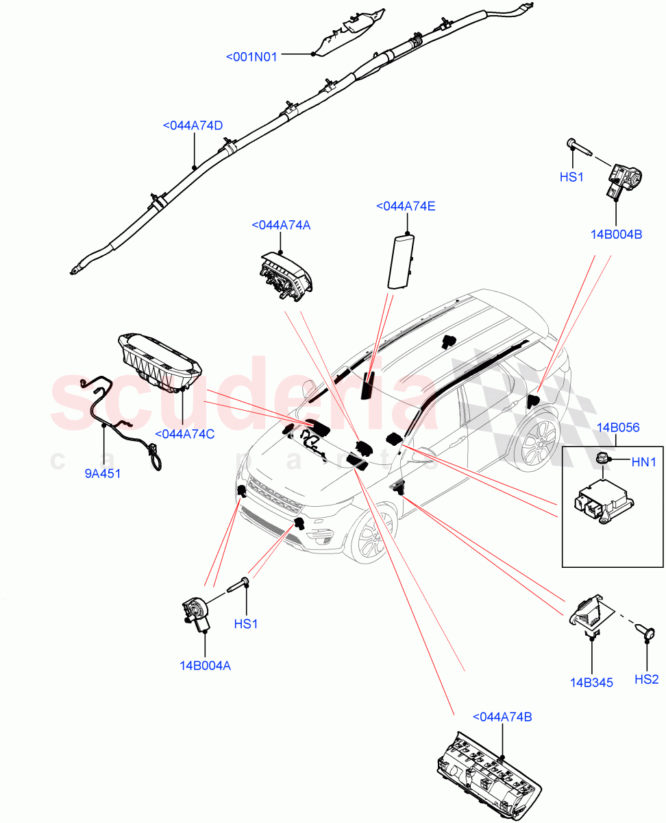 Airbag System (Itatiaia (Brazil)) ((V) FROMGT000001) of Land Rover Land Rover Discovery Sport (2015+) [2.0 Turbo Petrol GTDI]