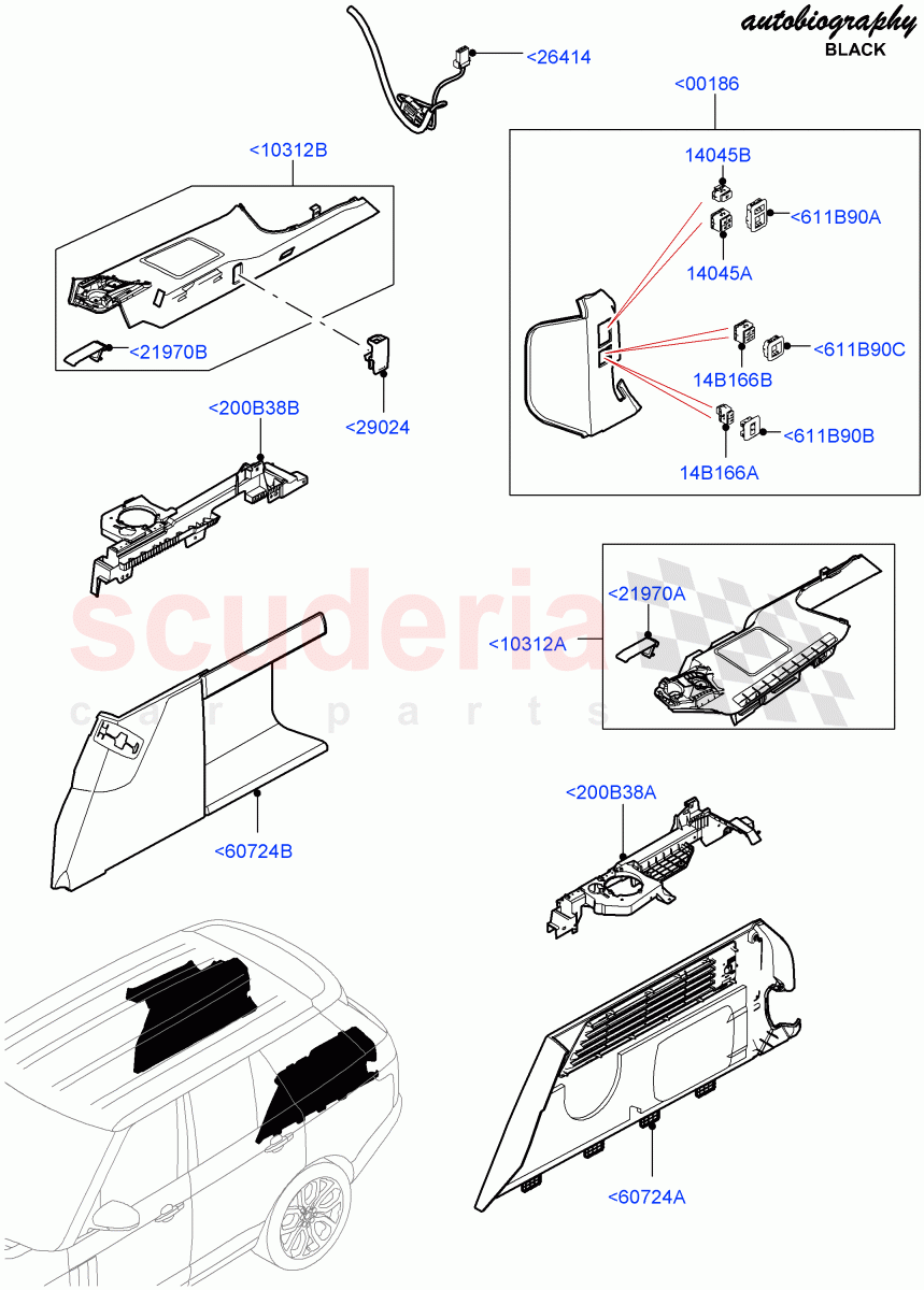 Side Trim (Autobiography Black / SV Autobiography, Luggage Compartment) (With 2 Rear Small Individual Seats) ((V) FROMJA000001) of Land Rover Land Rover Range Rover (2012-2021) [2.0 Turbo Petrol AJ200P]