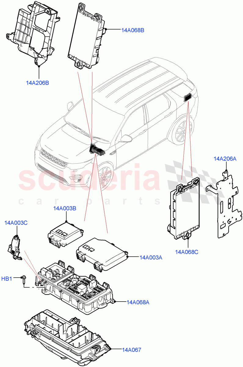 Fuses, Holders And Circuit Breakers (Halewood (UK)) ((V) FROMLH000001) of Land Rover Land Rover Discovery Sport (2015+) [1.5 I3 Turbo Petrol AJ20P3]