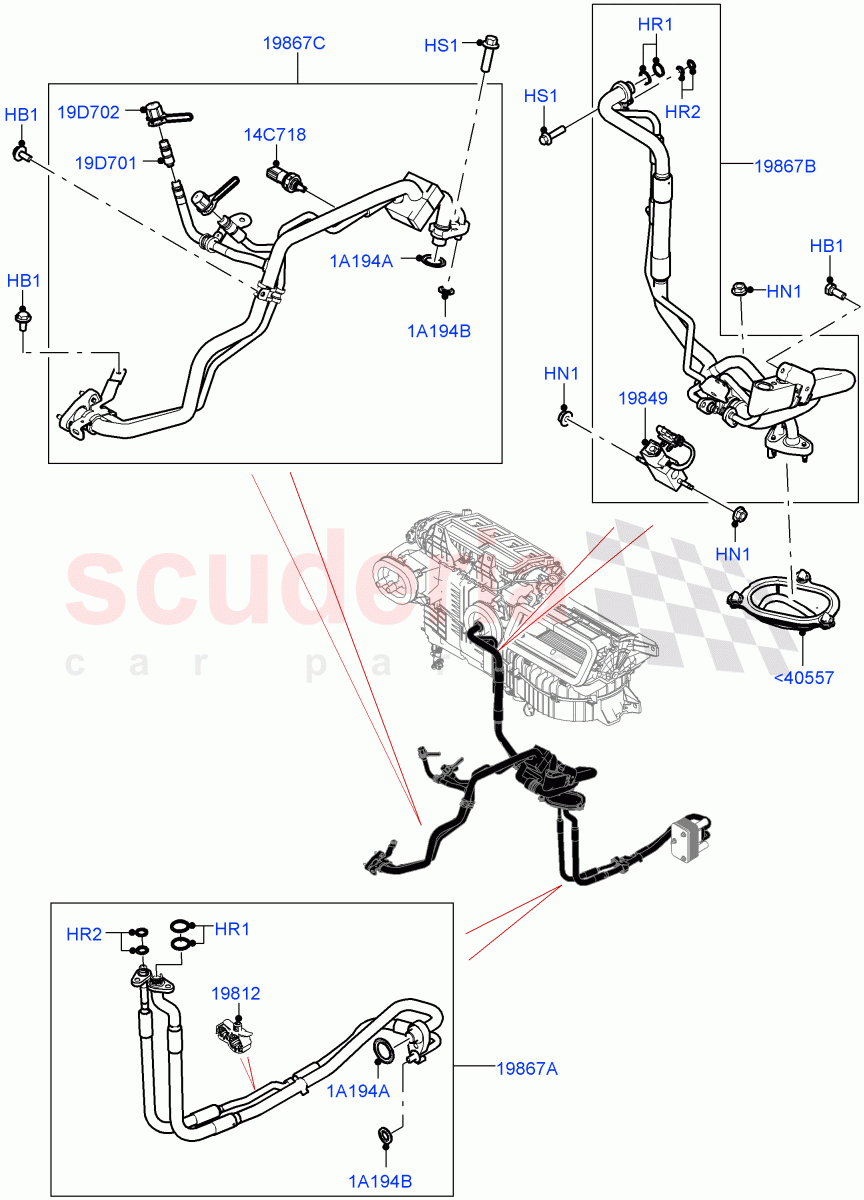 Air Conditioning System (2.0L AJ200P Hi PHEV, RHD) of Land Rover Land Rover Defender (2020+) [2.0 Turbo Petrol AJ200P]