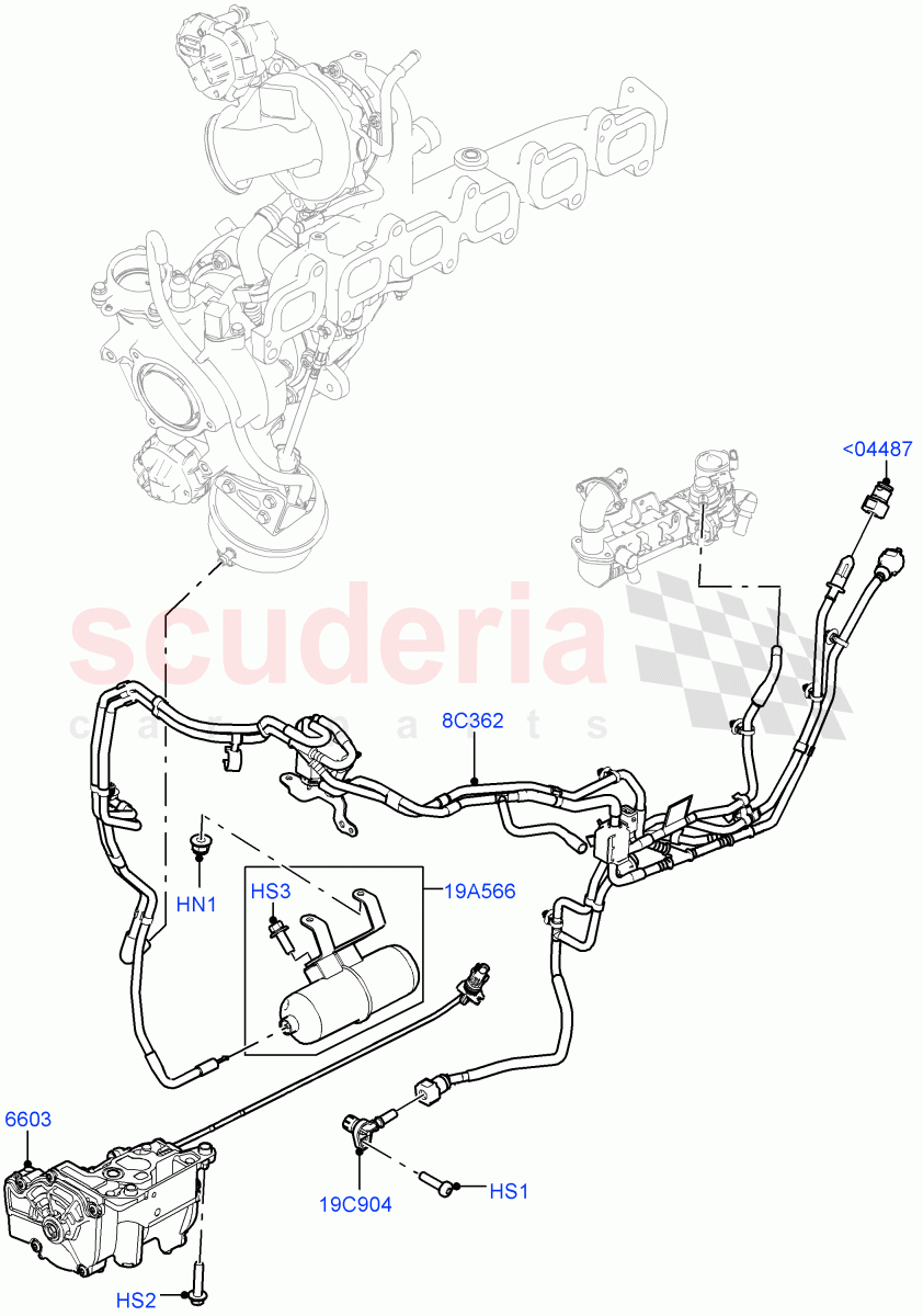 Vacuum Control And Air Injection (Nitra Plant Build) (3.0L AJ20D6 Diesel High) ((V) FROMM2000001) of Land Rover Land Rover Discovery 5 (2017+) [3.0 I6 Turbo Diesel AJ20D6]