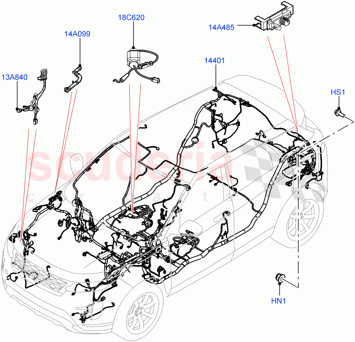 Main Harness (Halewood (UK)) of Land Rover Land Rover Range Rover Evoque (2019+) [1.5 I3 Turbo Petrol AJ20P3]