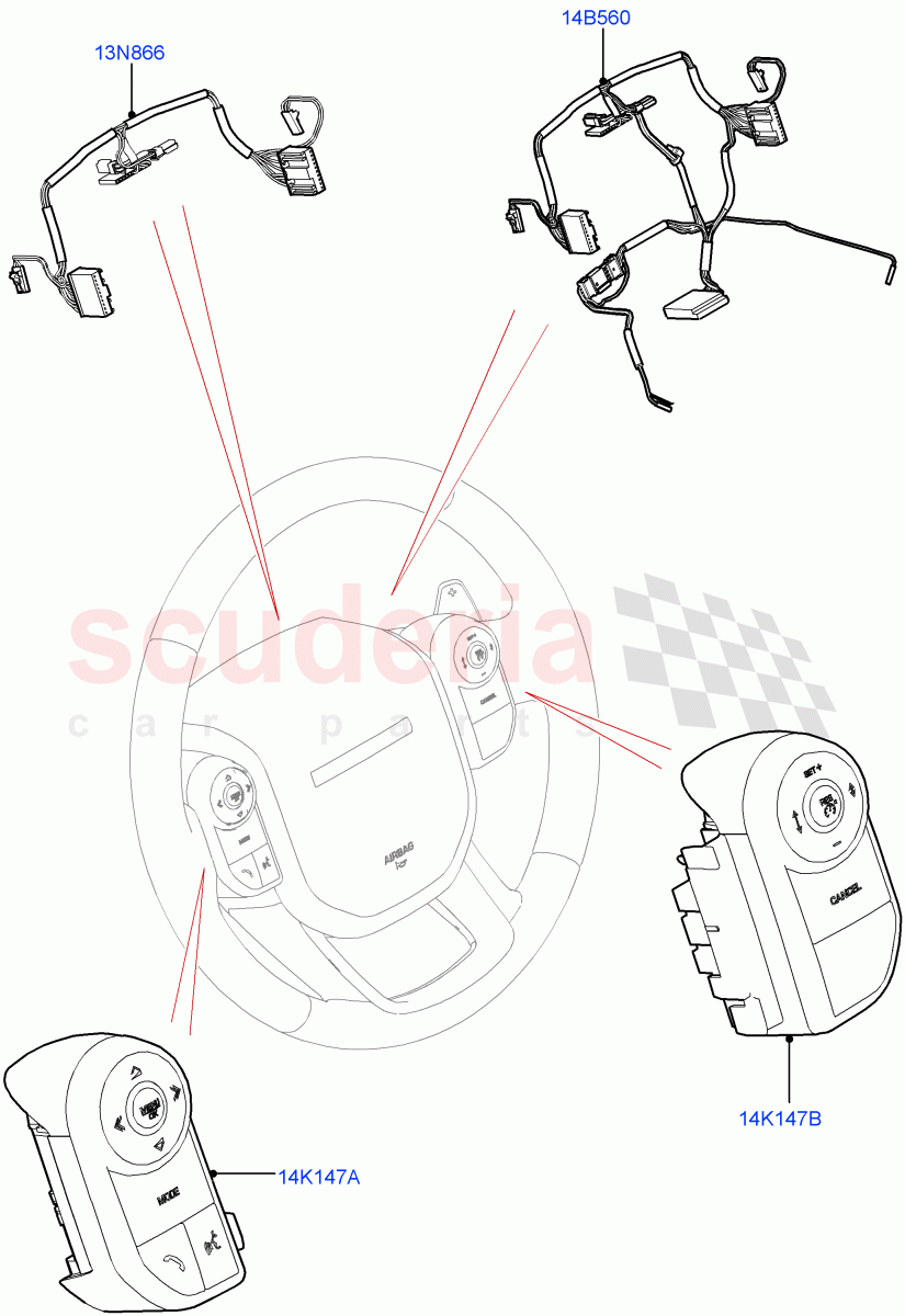 Switches (Steering Wheel) (Halewood (UK)) ((V) FROMLH000001, (V) TOLH999999) of Land Rover Land Rover Discovery Sport (2015+) [1.5 I3 Turbo Petrol AJ20P3]