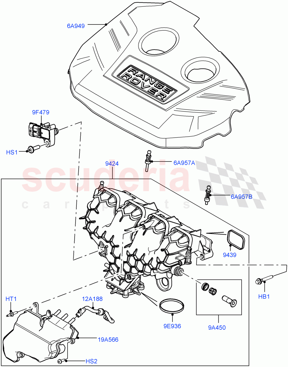 Inlet Manifold (2.0L 16V TIVCT T/C Gen2 Petrol) ((V) FROMEH000001) of Land Rover Land Rover Range Rover Evoque (2012-2018) [2.0 Turbo Petrol GTDI]
