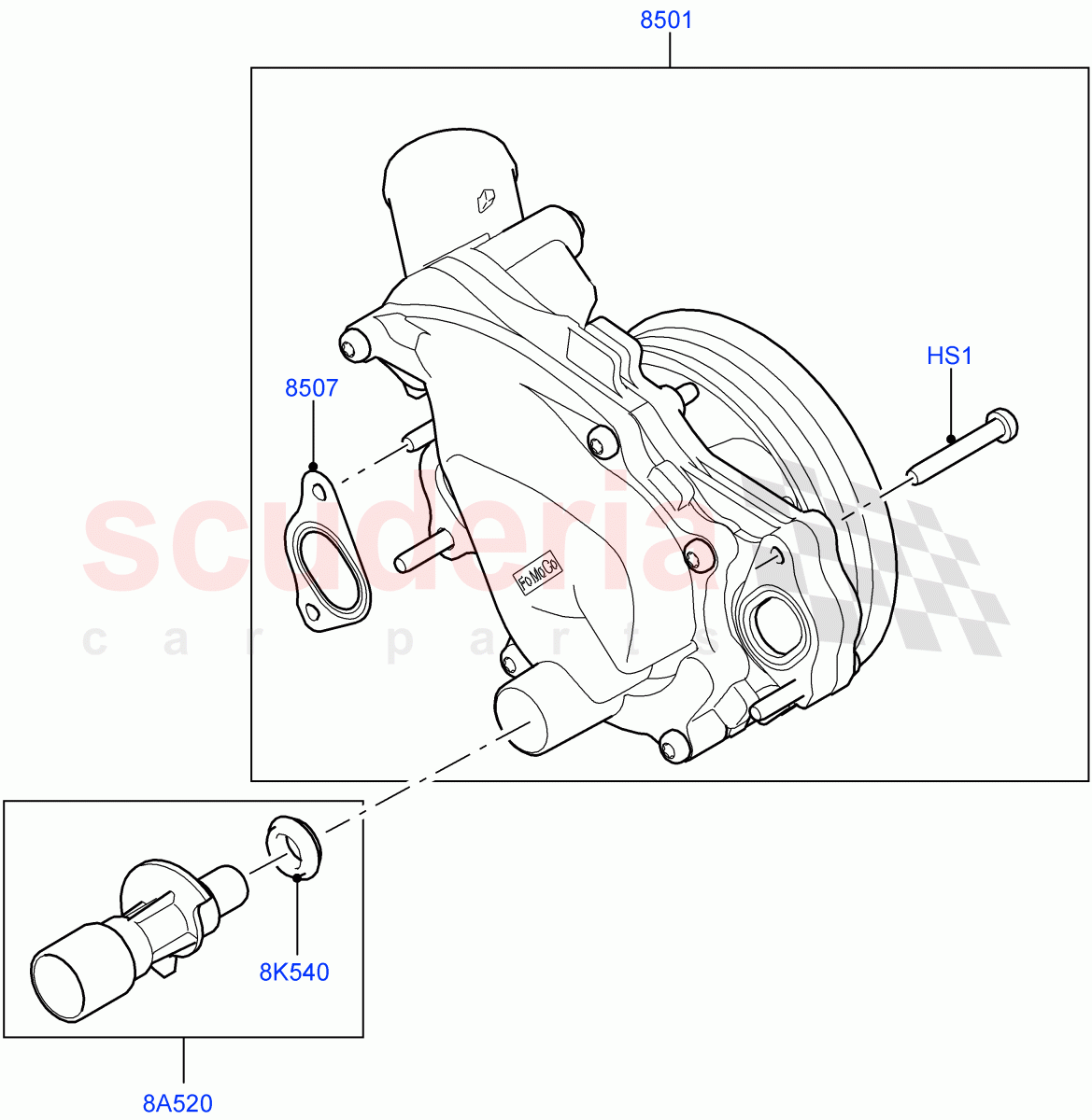 Water Pump (Main Unit) (5.0L OHC SGDI SC V8 Petrol - AJ133, 5.0 Petrol AJ133 DOHC CDA, 5.0L P AJ133 DOHC CDA S/C Enhanced) ((V) FROMAA000001) of Land Rover Land Rover Range Rover (2010-2012) [5.0 OHC SGDI SC V8 Petrol]
