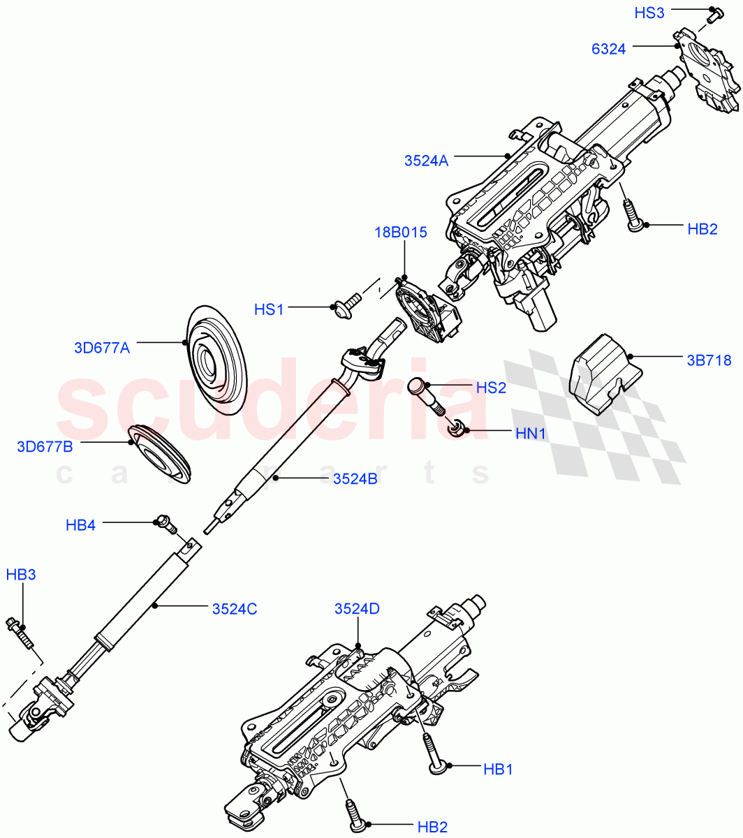 Steering Column ((V) TO9A999999) of Land Rover Land Rover Range Rover Sport (2005-2009) [2.7 Diesel V6]
