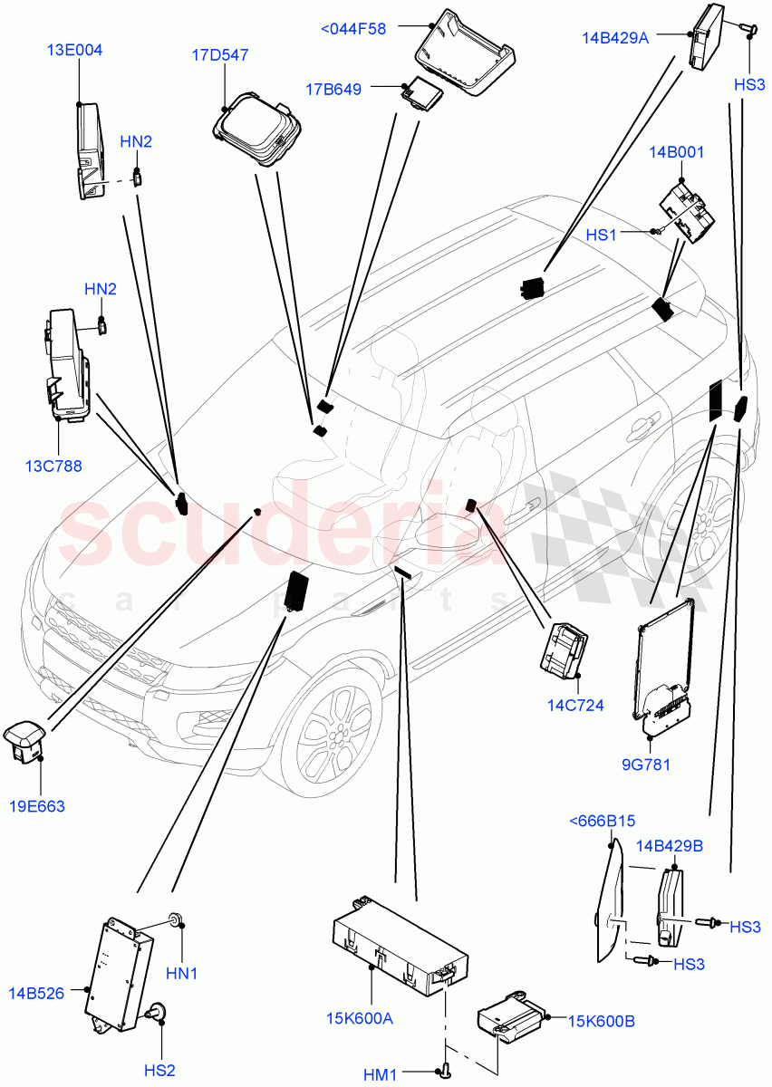 Vehicle Modules And Sensors (Changsu (China)) ((V) FROMEG000001) of Land Rover Land Rover Range Rover Evoque (2012-2018) [2.0 Turbo Petrol GTDI]