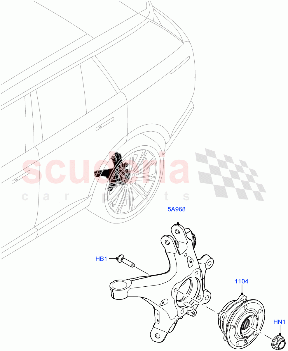 Rear Knuckle And Hub of Land Rover Land Rover Range Rover (2022+) [3.0 I6 Turbo Diesel AJ20D6]