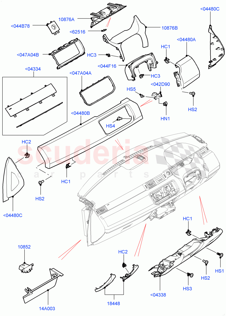 Instrument Panel (Lower) (Changsu (China)) ((V) FROMEG000001) of Land Rover Land Rover Range Rover Evoque (2012-2018) [2.0 Turbo Petrol GTDI]