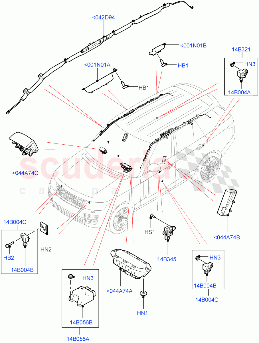Airbag System (Airbag Modules) ((V) TOHA999999) of Land Rover Land Rover Range Rover (2012-2021) [2.0 Turbo Petrol GTDI]
