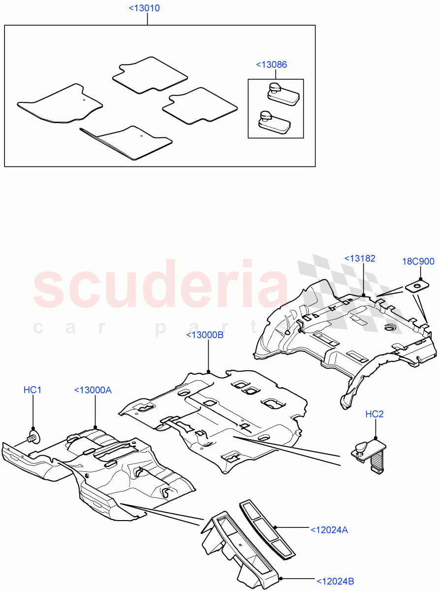 Floor Trim ((V) FROMAA000001) of Land Rover Land Rover Range Rover Sport (2010-2013) [5.0 OHC SGDI NA V8 Petrol]