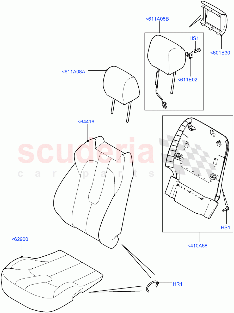 Front Seat Covers (Taurus Leather, Itatiaia (Brazil), Seat - Standard) ((V) FROMGT000001) of Land Rover Land Rover Range Rover Evoque (2012-2018) [2.0 Turbo Diesel]