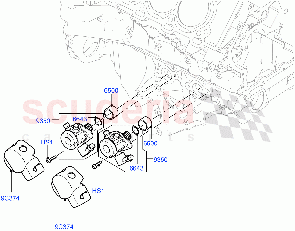 Fuel Injection Pump-Engine Mounted (5.0L OHC SGDI SC V8 Petrol - AJ133, 5.0 Petrol AJ133 DOHC CDA, 5.0L P AJ133 DOHC CDA S/C Enhanced) ((V) FROMAA000001) of Land Rover Land Rover Range Rover Sport (2010-2013) [5.0 OHC SGDI SC V8 Petrol]