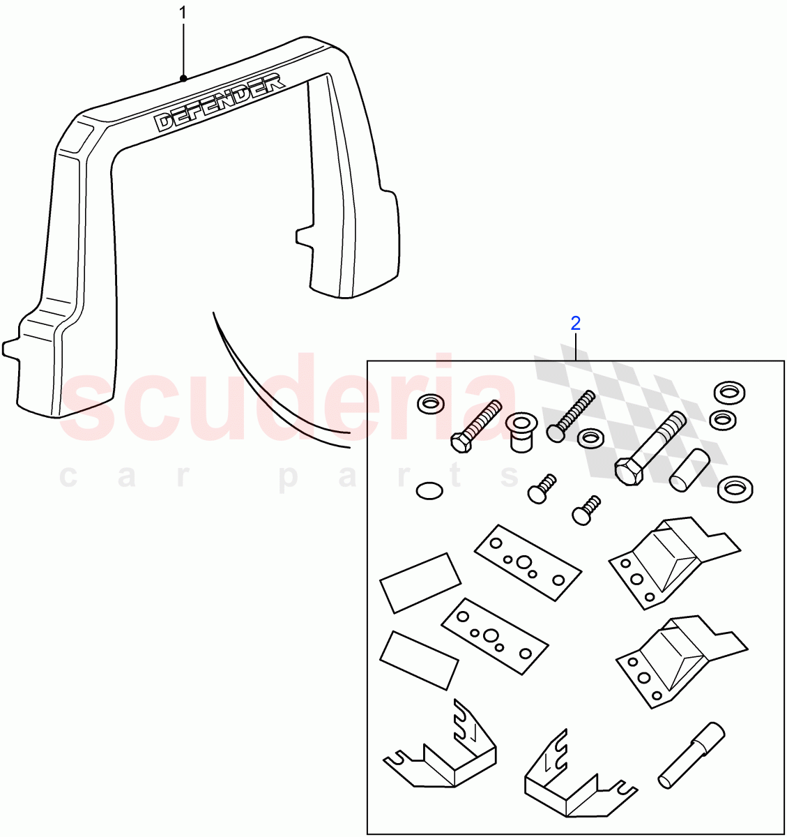 Nudge Bars ((V) FROM7A000001) of Land Rover Land Rover Defender (2007-2016)