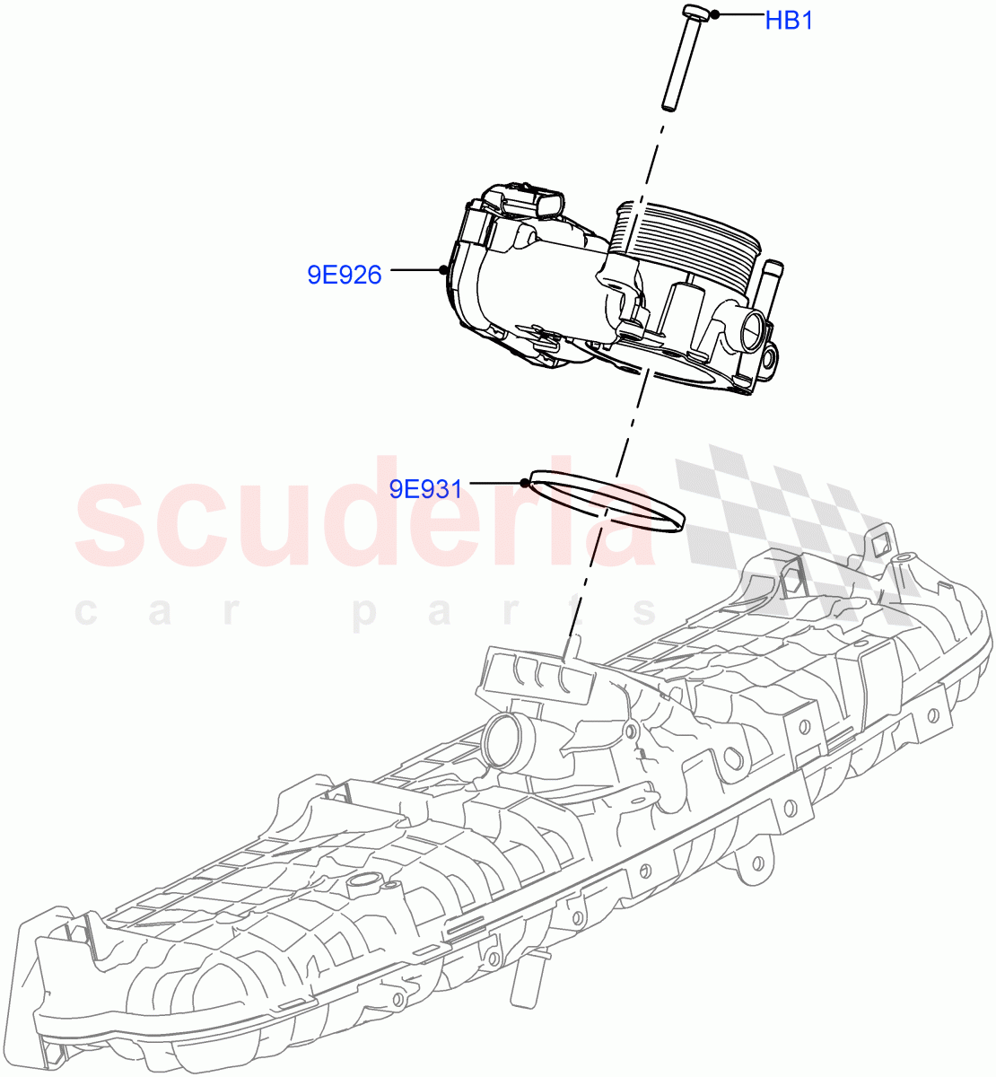 Throttle Housing (3.0L AJ20P6 Petrol High, 3.0L AJ20P6 Petrol PHEV) of Land Rover Land Rover Range Rover (2022+) [3.0 I6 Turbo Petrol AJ20P6]