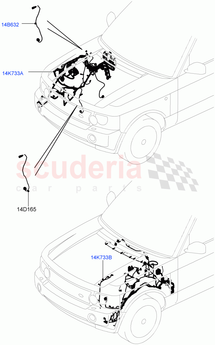 Electrical Wiring - Engine And Dash (Engine Compartment) ((V) FROMAA000001) of Land Rover Land Rover Range Rover (2010-2012) [5.0 OHC SGDI NA V8 Petrol]