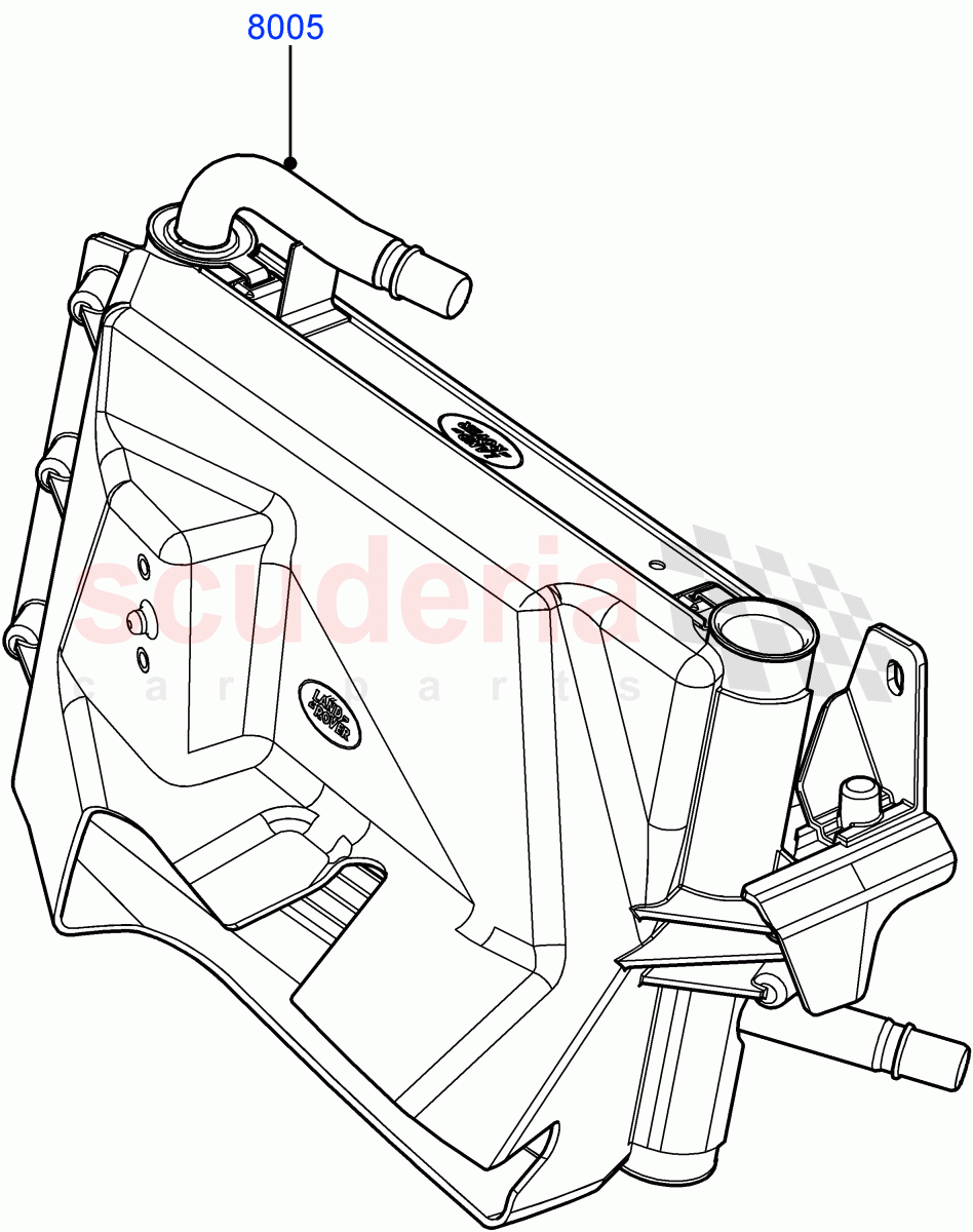 Radiator/Coolant Overflow Container (Auxiliary) (3.6L V8 32V DOHC EFi Diesel Lion) ((V) FROM7A000001, (V) TO9A999999) of Land Rover Land Rover Range Rover Sport (2005-2009) [3.6 V8 32V DOHC EFI Diesel]