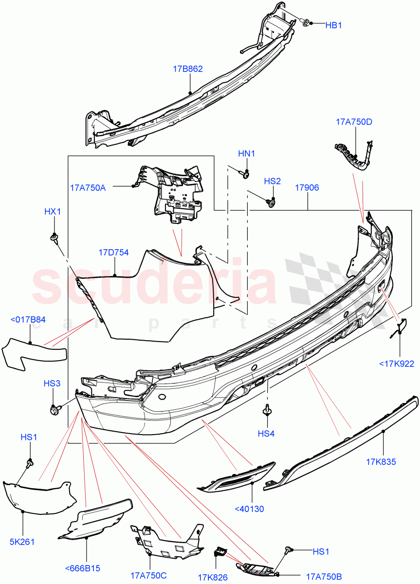Rear Bumper (Halewood (UK), Front Bumper - Sport - Body Colour) ((V) FROMLH000001) of Land Rover Land Rover Discovery Sport (2015+) [1.5 I3 Turbo Petrol AJ20P3]
