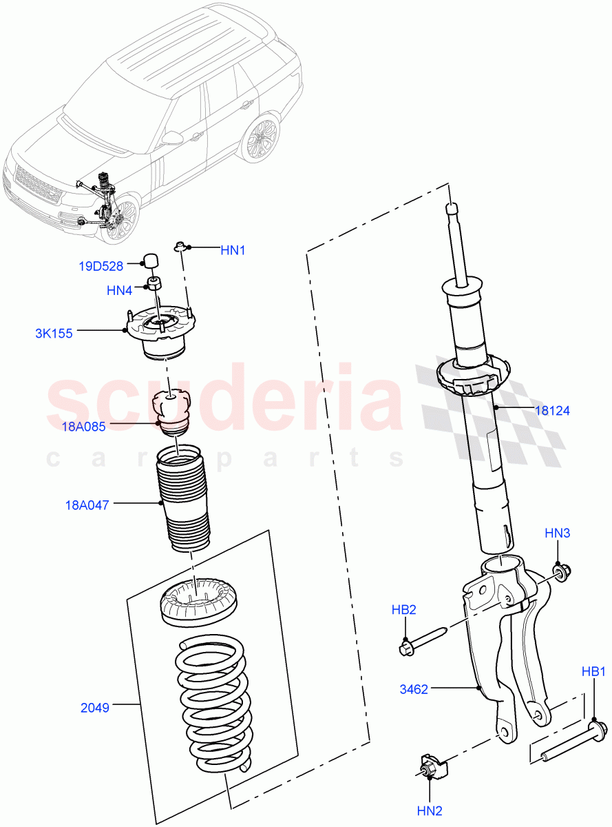 Front Suspension Struts And Springs (With Standard Duty Coil Spring Susp) ((V) FROMHA000001) of Land Rover Land Rover Range Rover Sport (2014+) [2.0 Turbo Petrol AJ200P]