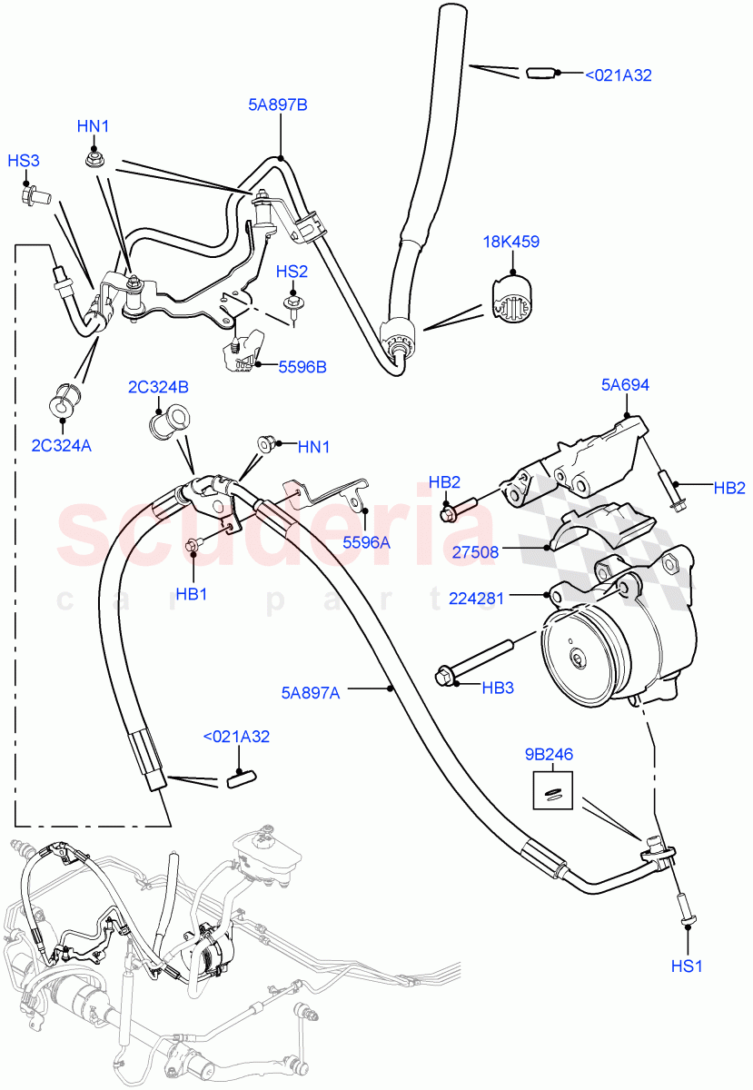 Active Anti-Roll Bar System (High Pressure Pipes, ARC Pump) (5.0L OHC SGDI SC V8 Petrol - AJ133, With ACE Suspension) ((V) TOHA999999) of Land Rover Land Rover Range Rover (2012-2021) [3.0 I6 Turbo Diesel AJ20D6]
