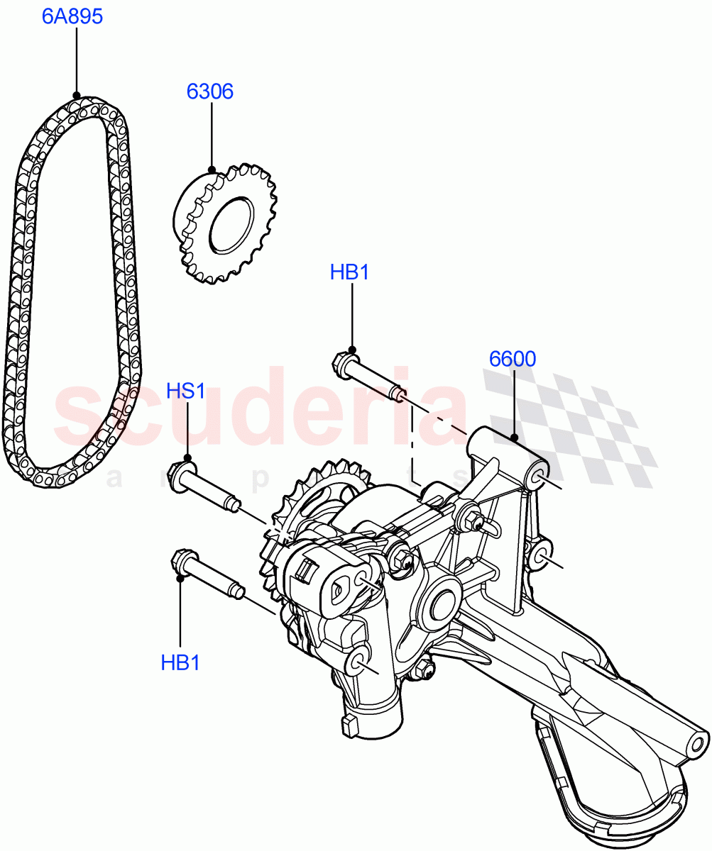Oil Pump (2.2L DOHC EFI TC DW12, 2.2L CR DI 16V Diesel) of Land Rover Land Rover Range Rover Evoque (2012-2018) [2.2 Single Turbo Diesel]