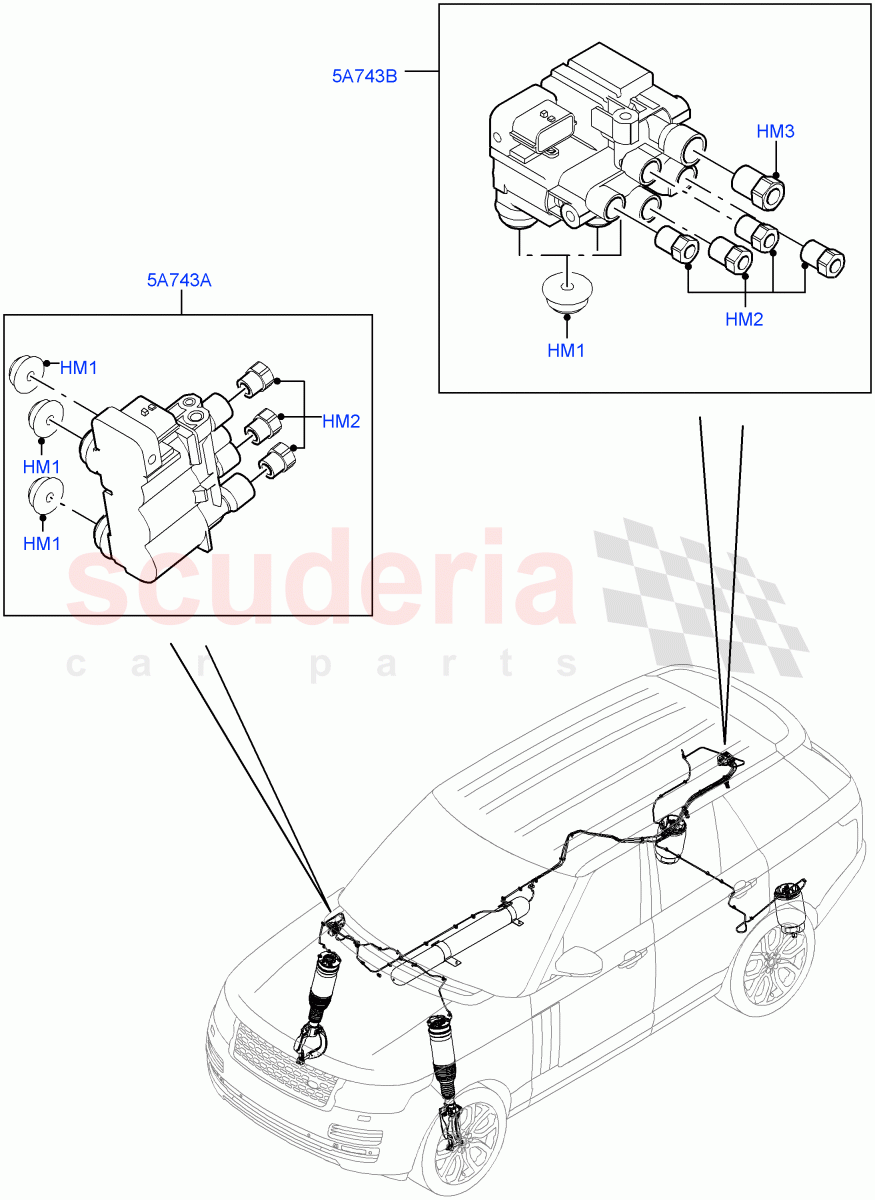 Air Suspension Compressor And Lines (Valve Assembly) of Land Rover Land Rover Range Rover (2012-2021) [3.0 Diesel 24V DOHC TC]