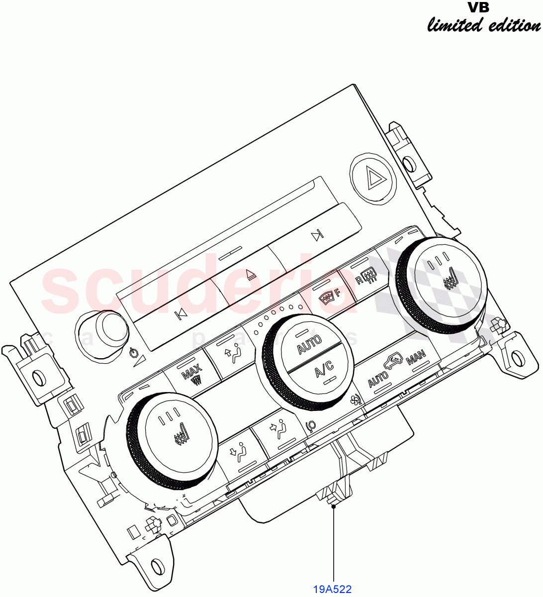Heater & Air Conditioning Controls (Victoria Beckham Limited Edition, Halewood (UK)) of Land Rover Land Rover Range Rover Evoque (2012-2018) [2.0 Turbo Diesel]