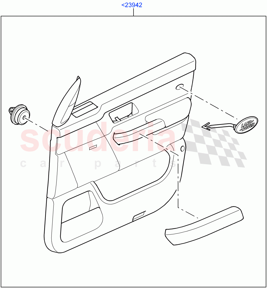 Front Door Trim Panels ((V) TO9A999999) of Land Rover Land Rover Range Rover Sport (2005-2009) [4.4 AJ Petrol V8]