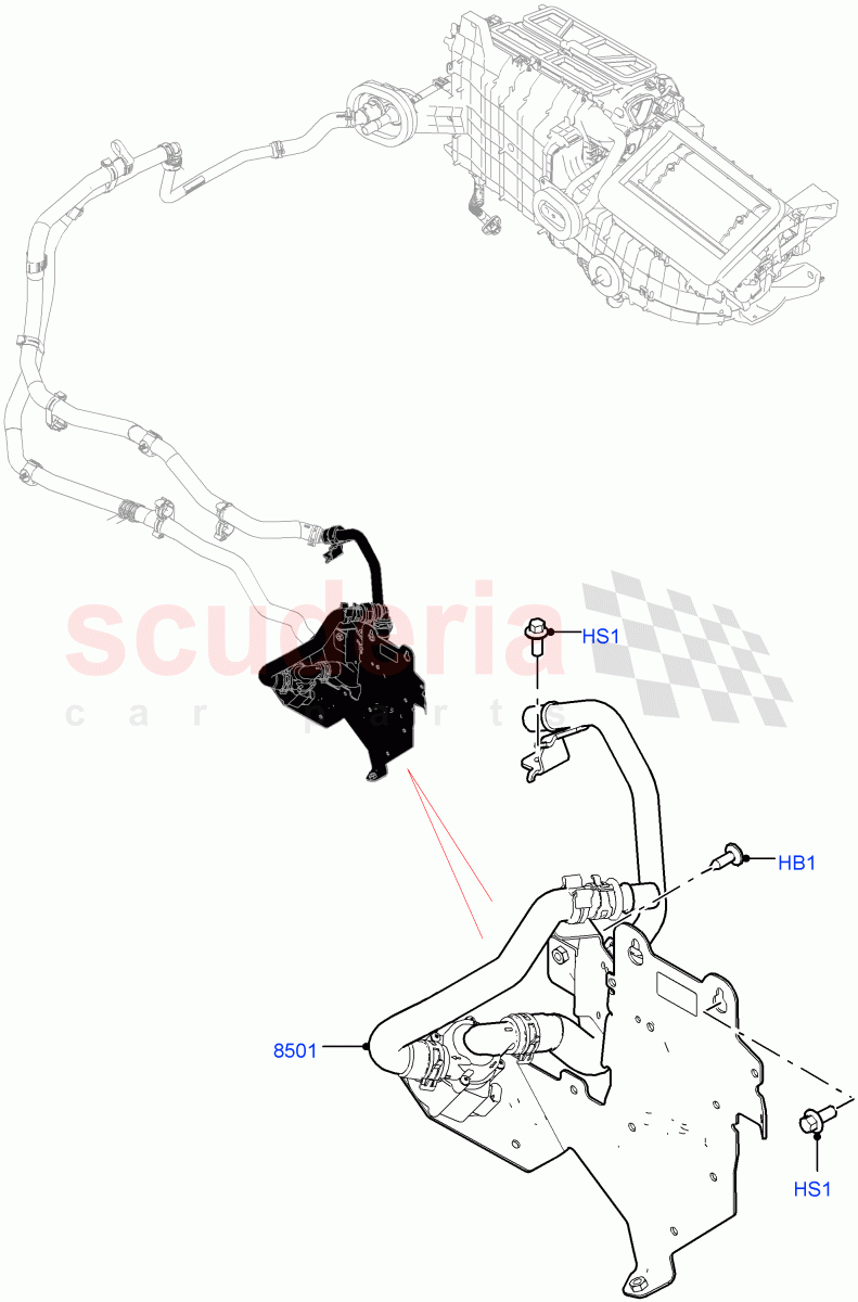 Auxiliary Circulation Coolant Pump (3.0L DOHC GDI SC V6 PETROL, Electric Auxiliary Coolant Pump) of Land Rover Land Rover Range Rover Velar (2017+) [3.0 I6 Turbo Petrol AJ20P6]
