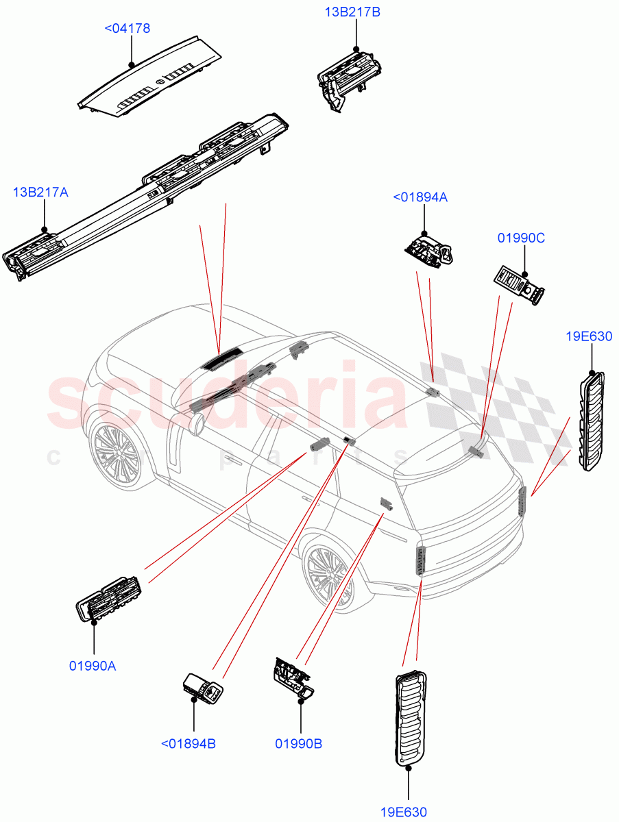 Air Vents, Louvres And Ducts (External Components) of Land Rover Land Rover Range Rover (2022+) [3.0 I6 Turbo Diesel AJ20D6]
