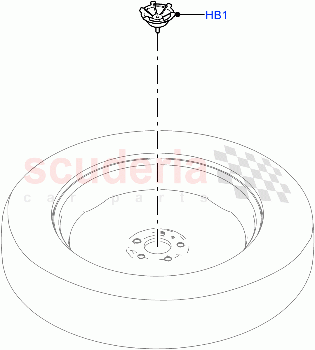 Spare Wheel Carrier (Itatiaia (Brazil), Spare Wheel - Reduced Section Steel) of Land Rover Land Rover Range Rover Evoque (2019+) [2.0 Turbo Diesel]