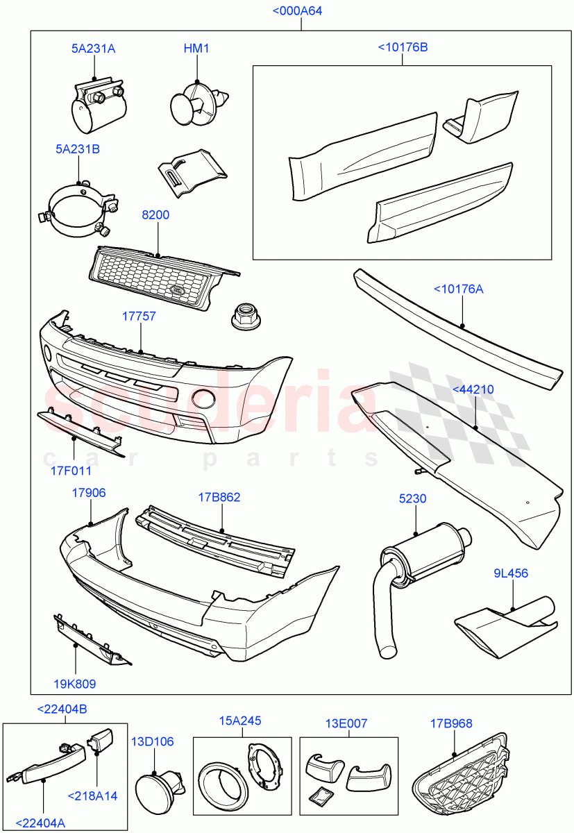 Complete Vehicle Body Dress Up Kits (Accessory, HST) of Land Rover Land Rover Range Rover Sport (2005-2009) [2.7 Diesel V6]