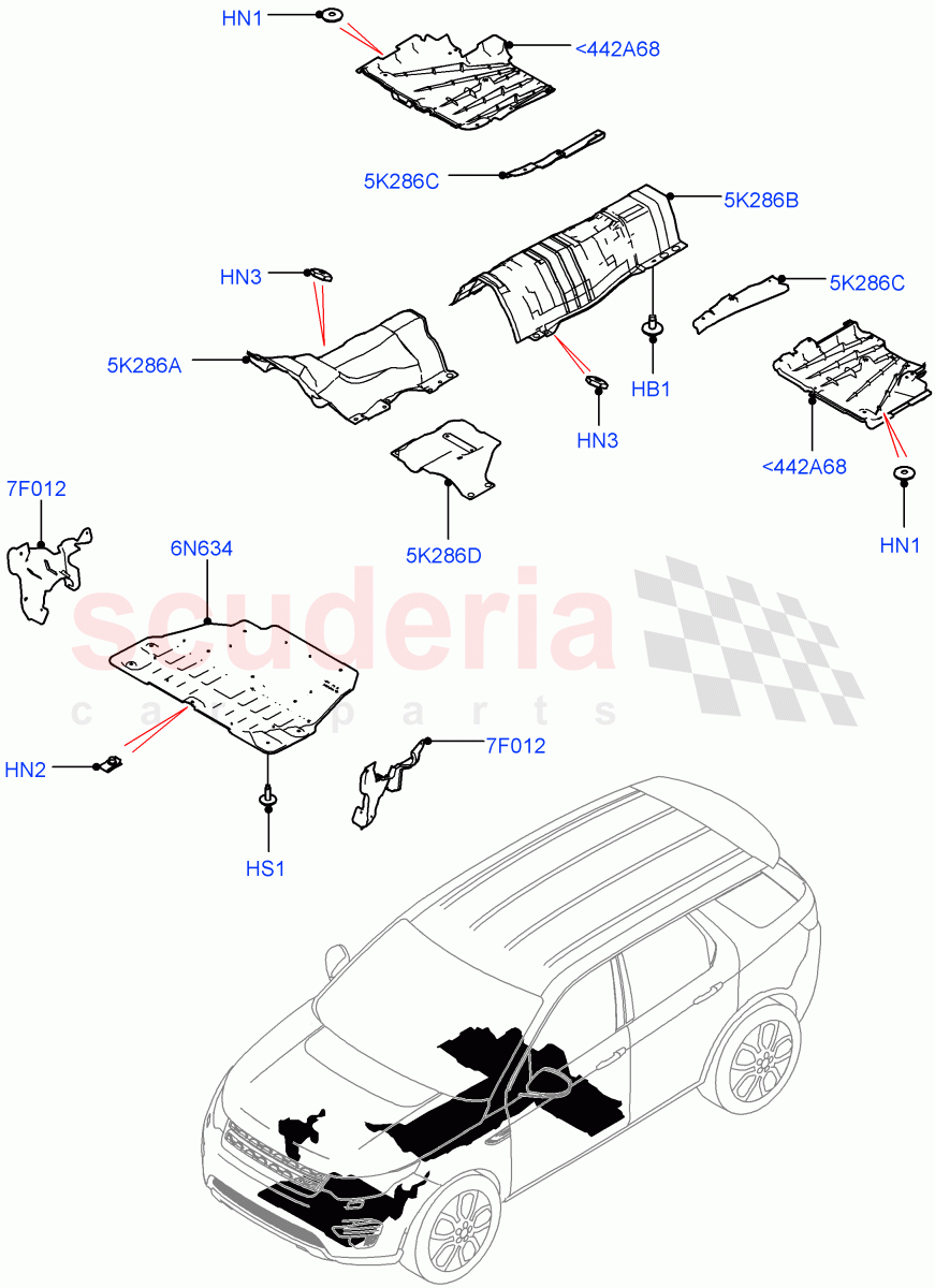 Splash And Heat Shields (Body, Front) (Itatiaia (Brazil)) ((V) FROMGT000001) of Land Rover Land Rover Discovery Sport (2015+) [2.0 Turbo Petrol GTDI]