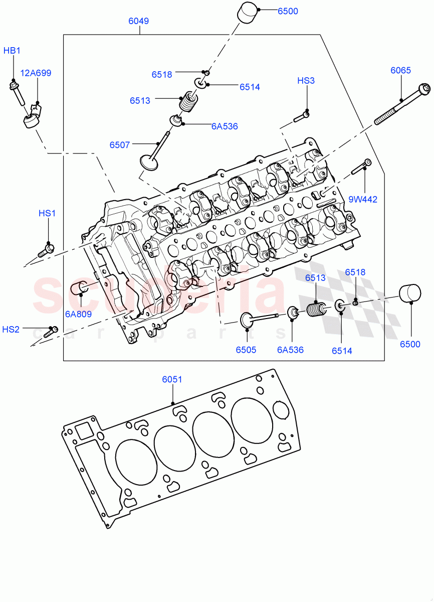 Cylinder Head (5.0L OHC SGDI SC V8 Petrol - AJ133) ((V) FROMAA000001) of Land Rover Land Rover Range Rover (2010-2012) [5.0 OHC SGDI SC V8 Petrol]