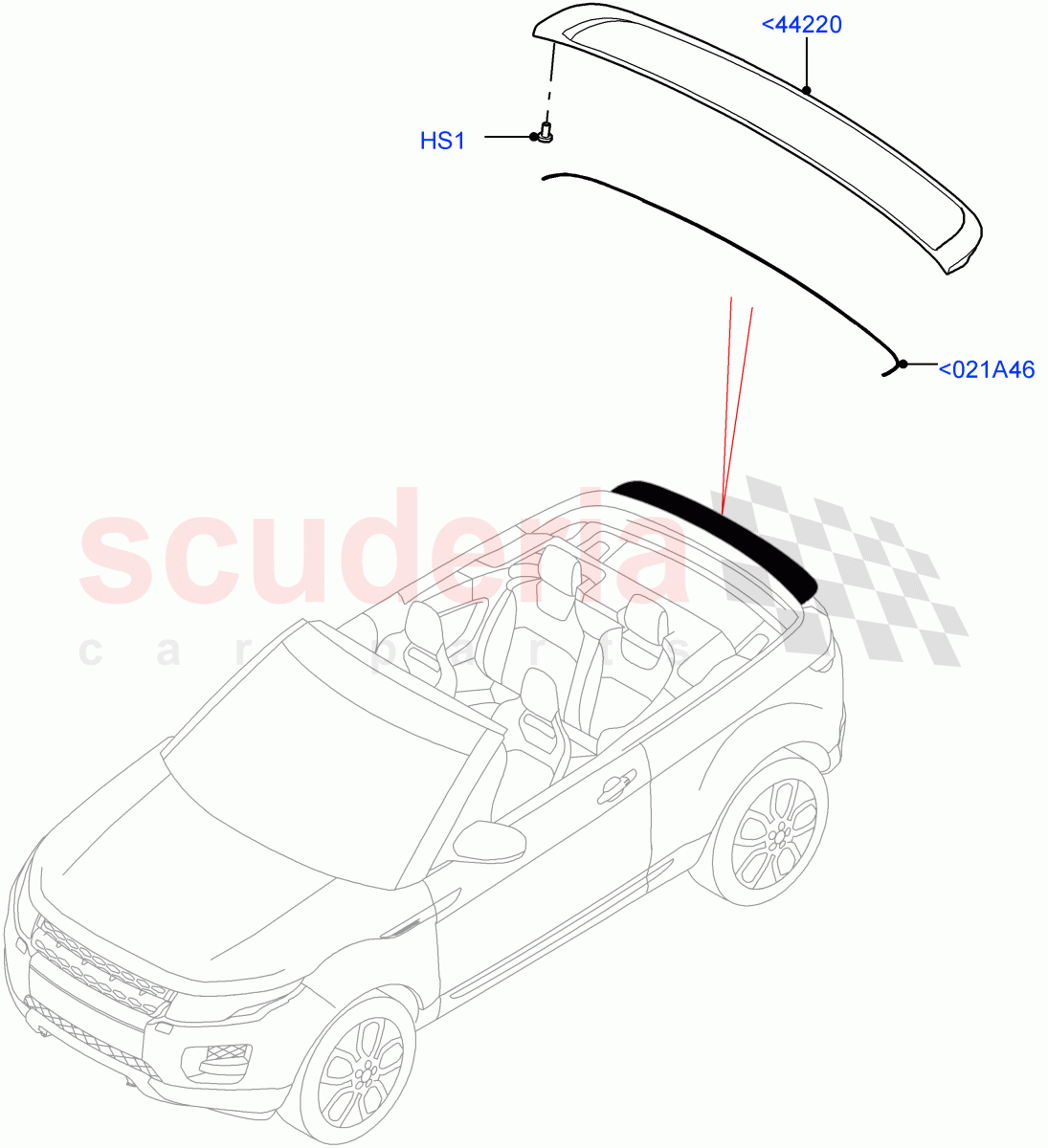 Spoiler And Related Parts (2 Door Convertible, Halewood (UK)) of Land Rover Land Rover Range Rover Evoque (2012-2018) [2.0 Turbo Diesel]
