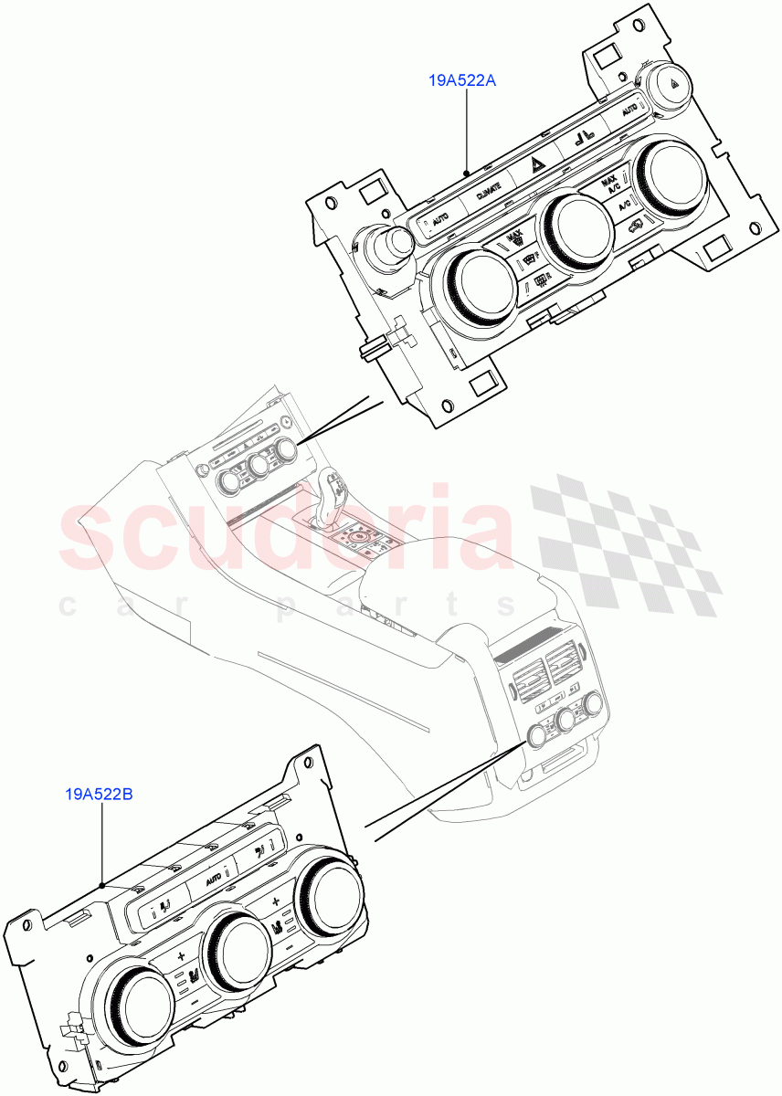 Heater & Air Conditioning Controls ((V) TOHA999999) of Land Rover Land Rover Range Rover Sport (2014+) [3.0 I6 Turbo Diesel AJ20D6]