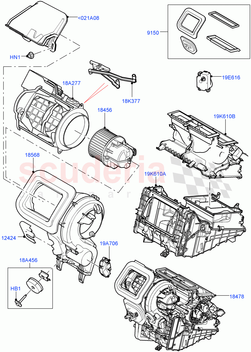Heater/Air Cond.External Components (Main Unit) (Changsu (China)) of Land Rover Land Rover Range Rover Evoque (2019+) [2.0 Turbo Diesel]