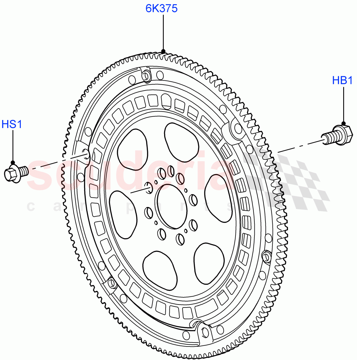 Flywheel (AJ Petrol 4.4 V8 EFI (220KW)) of Land Rover Land Rover Range Rover Sport (2005-2009) [4.4 AJ Petrol V8]