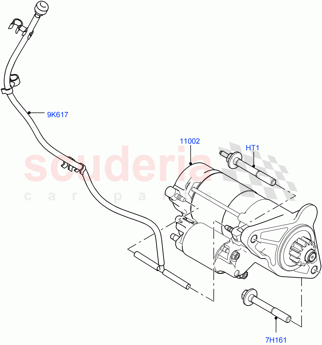 Starter Motor (2.0L I4 DSL MID DOHC AJ200, Itatiaia (Brazil), 2.0L I4 DSL HIGH DOHC AJ200) ((V) FROMGT000001) of Land Rover Land Rover Discovery Sport (2015+) [2.0 Turbo Diesel]