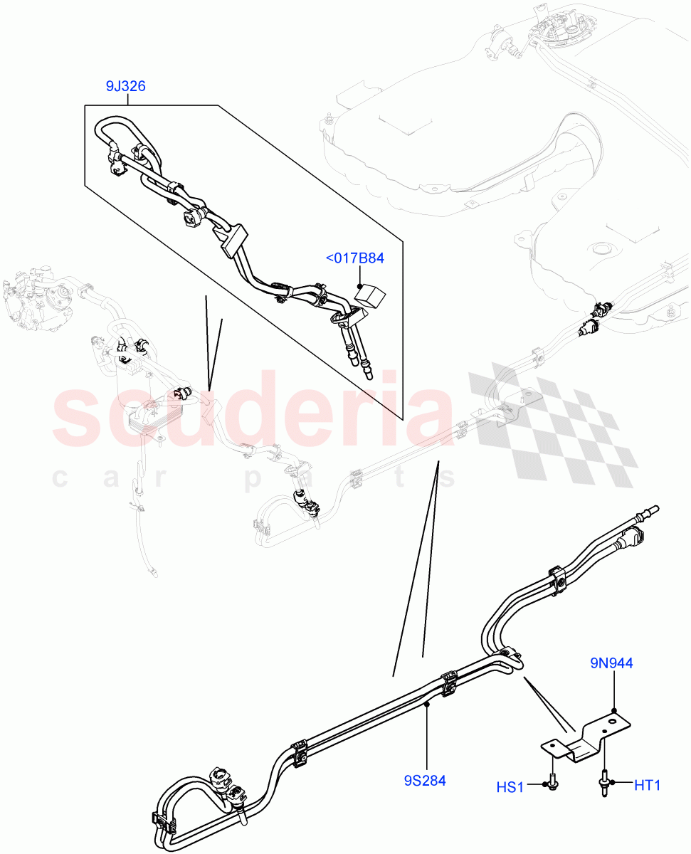 Fuel Lines (Rear) (3.0L 24V DOHC V6 TC Diesel, 3.0L 24V V6 Turbo Diesel Std Flow) of Land Rover Land Rover Range Rover (2012-2021) [3.0 Diesel 24V DOHC TC]