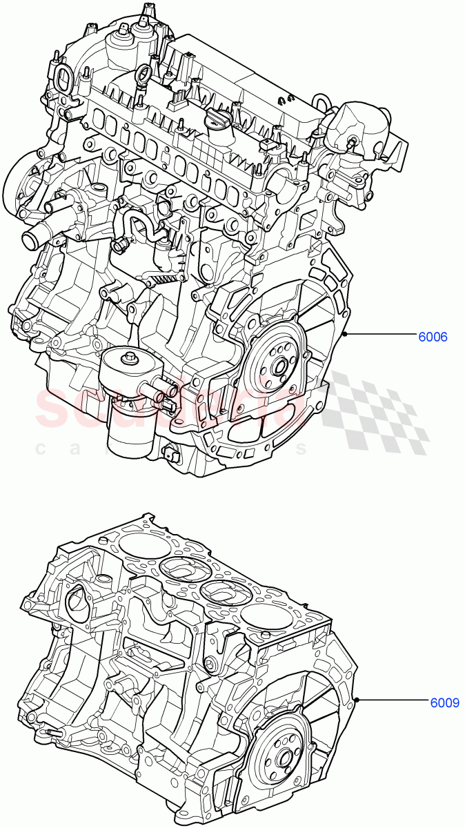 Service Engine And Short Block (2.0L 16V TIVCT T/C 240PS Petrol, Itatiaia (Brazil)) ((V) FROMGT000001) of Land Rover Land Rover Discovery Sport (2015+) [2.0 Turbo Petrol GTDI]